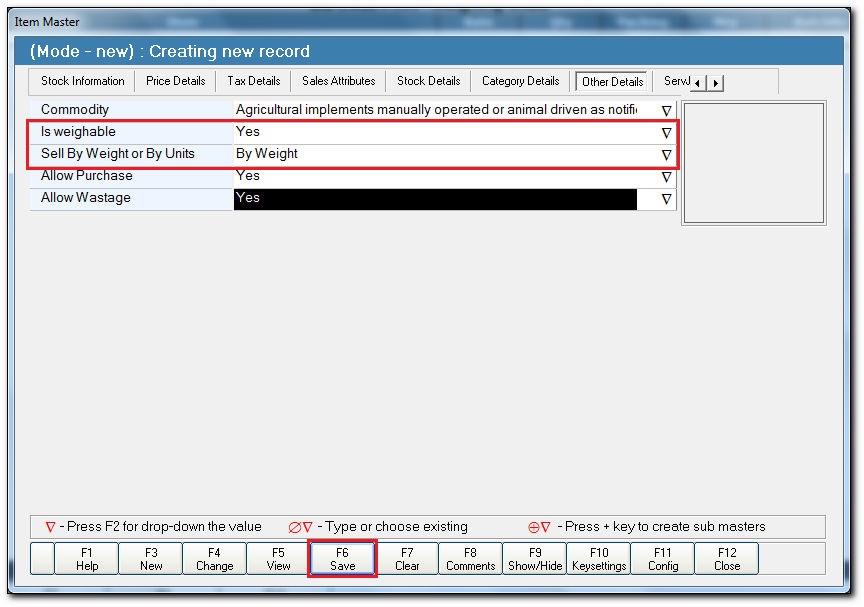 Steps To Follow In Item Master Configuration To Create A Weighable Item