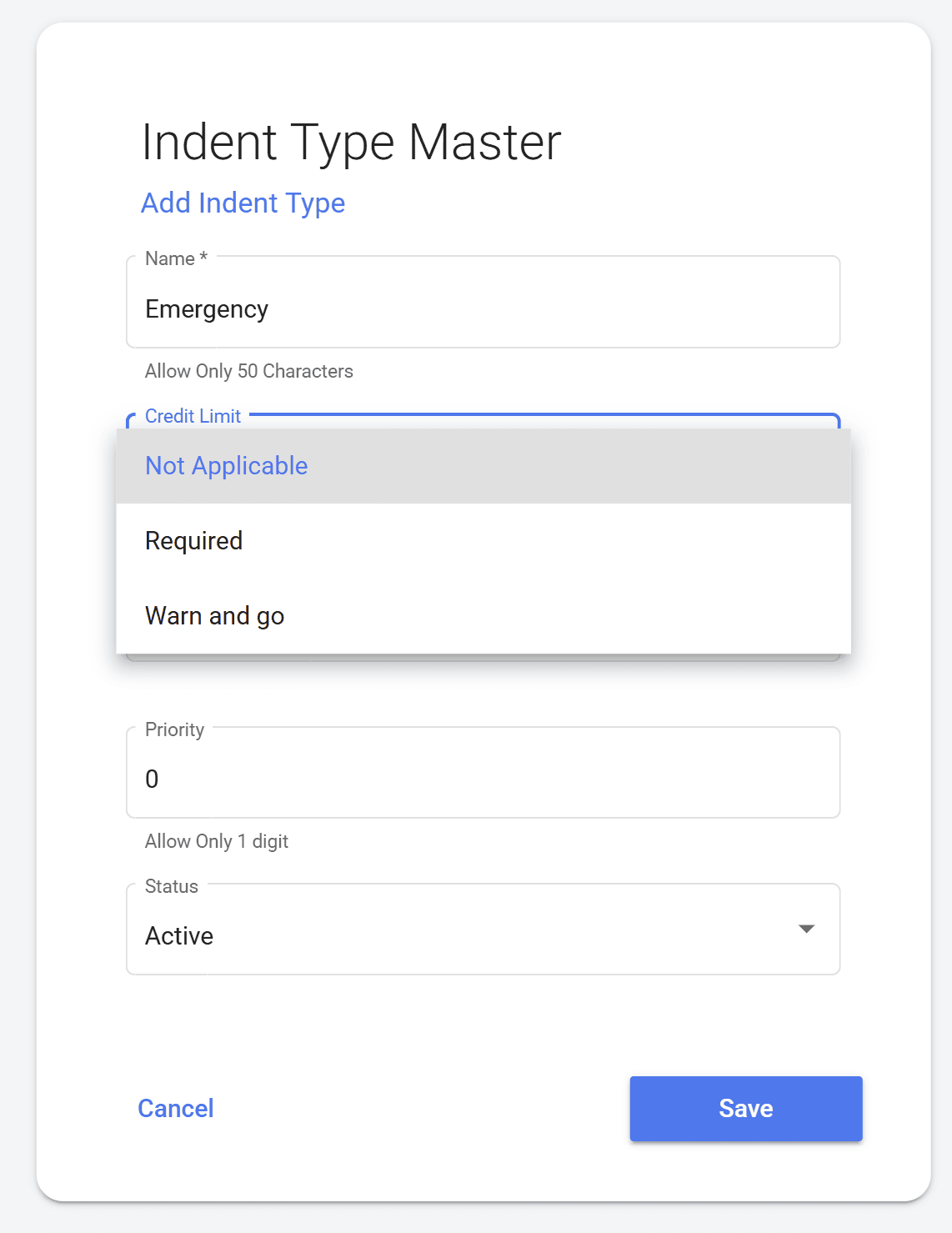 Indent Type Master