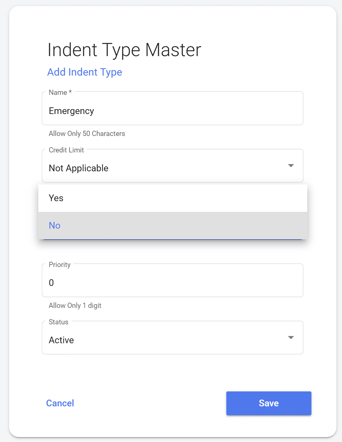 Indent Type Master