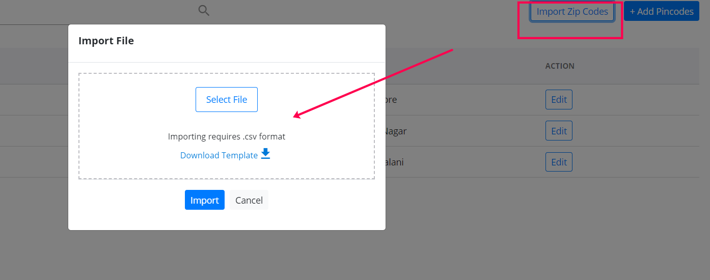 How to configure Pincode based delivery and create delivery charge